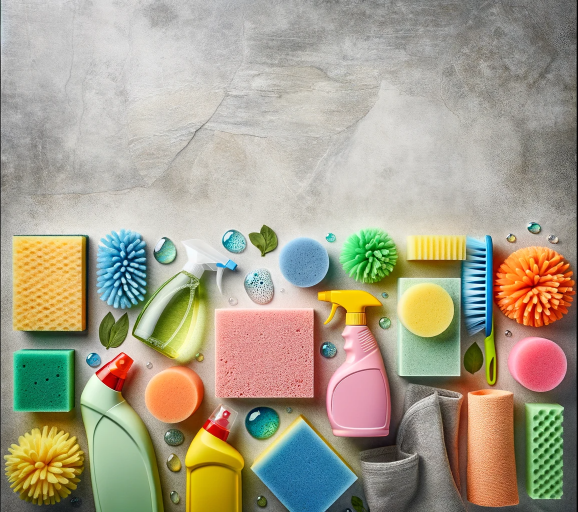 An image featuring lots of cleaning products